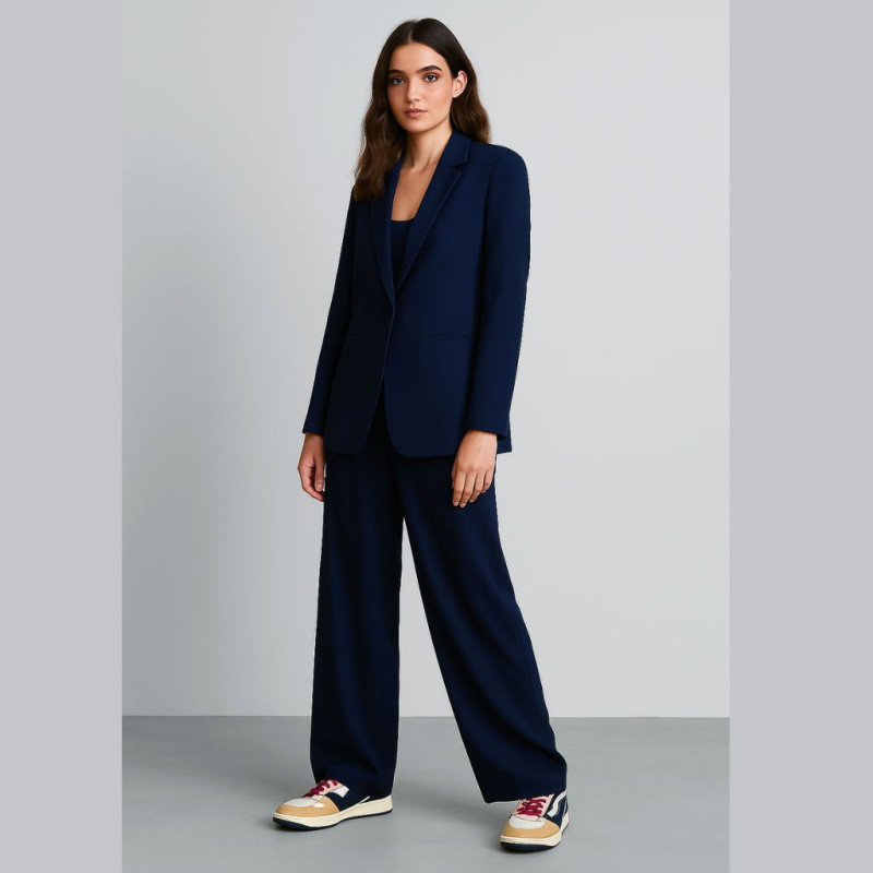 Heavy Viscose Twill MARINE Navy Blue